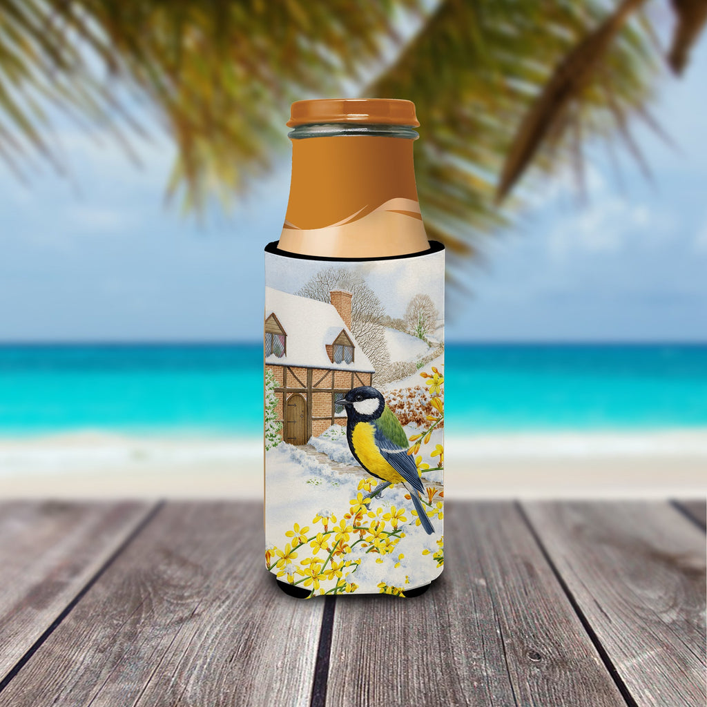 Great Tit Slim Can Hugger , Insulated Foam Hugger for 12 oz Slim Cans, Beer Bottles & Water Bottles, Printed in USA