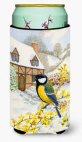 Great Tit Tall Boy Hugger Can Cooler Sleeve Machine Washable Drink Collapsible Insulator Beverage Insulated Holder