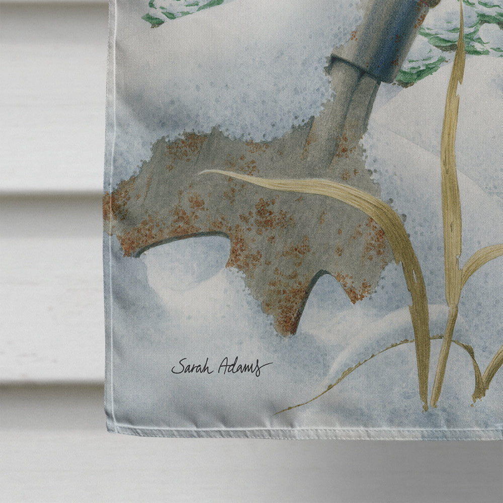 Eurasian Blue Tits Birds in Flower Pot House Flag 28x40 Porch Sleeve Pole Decorative Outside Yard Banner Artwork Wall Hanging, Polyester