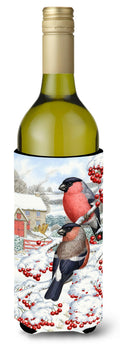 Eurasian Bullfinch Wine Bottle Hugger Gift Sleeve for Standard 750 ml Bottles, Insulated Reusable Also Fits Mini Shot & Pint Bottles