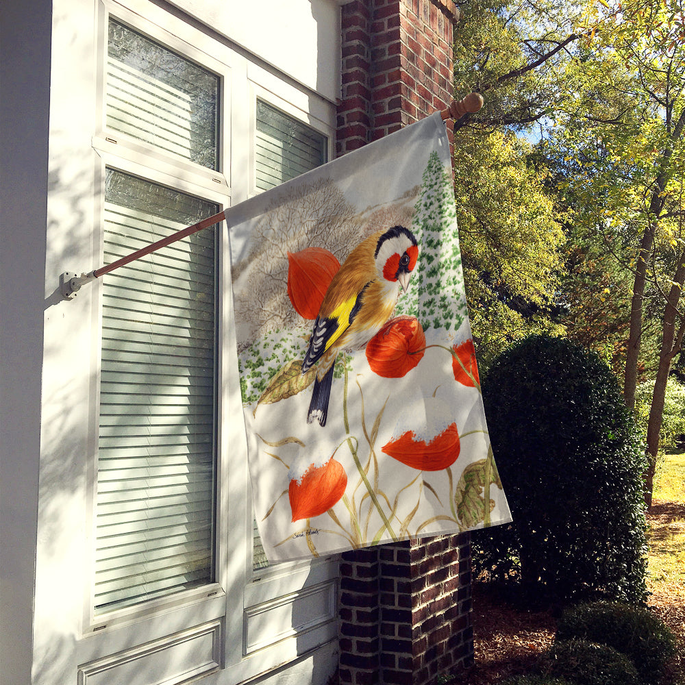 European Goldfinch House Flag 28x40 Porch Sleeve Pole Decorative Outside Yard Banner Artwork Wall Hanging, Polyester