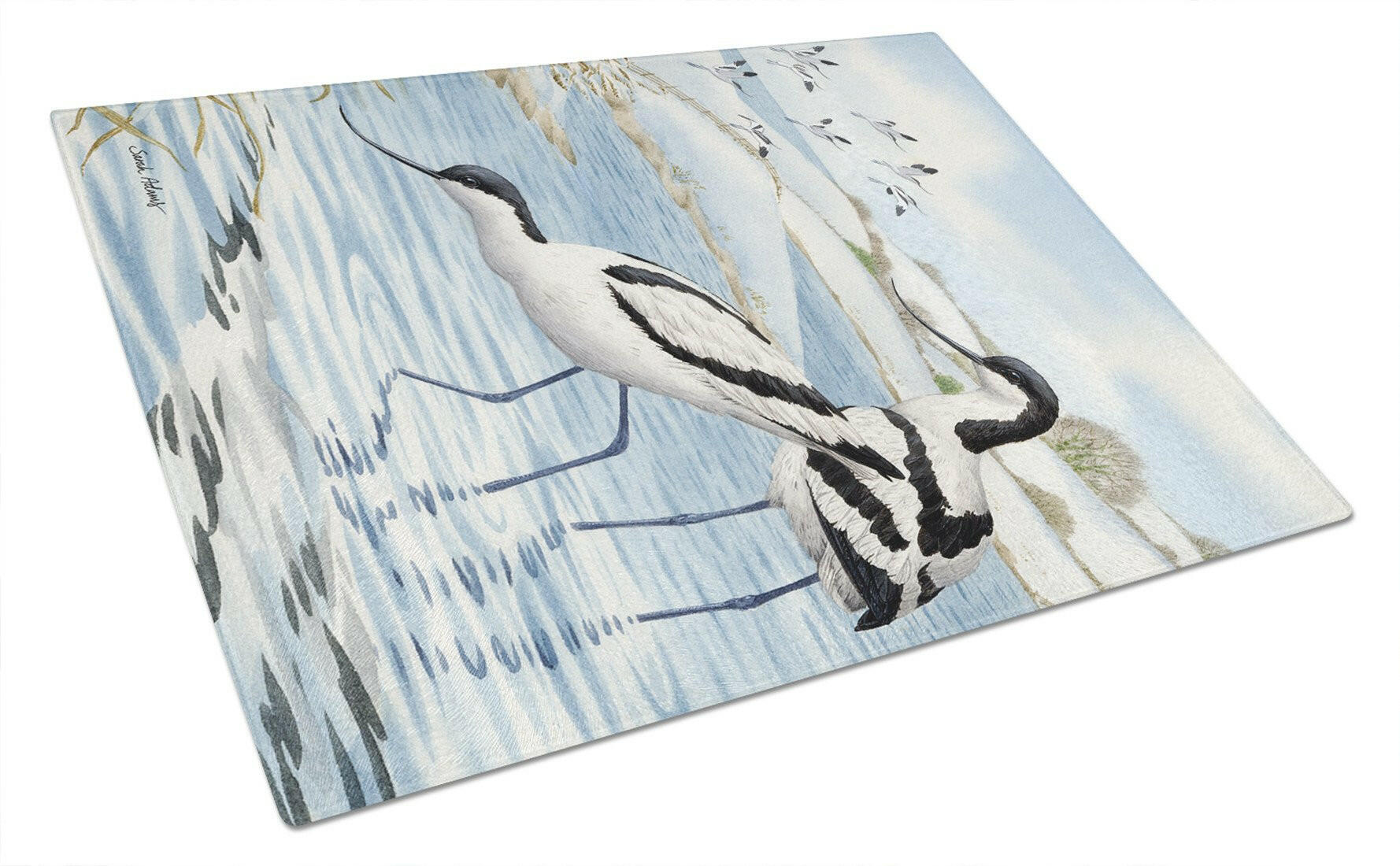 Avocets Cutting Board Tempered Glass Kitchen Cutting Surface, Heat Resistant Chopping, Non-Slip Feet, Food Prep & Serving