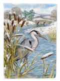 Blue Heron House Flag 28x40 Porch Sleeve Pole Decorative Outside Yard Banner Artwork Wall Hanging, Polyester