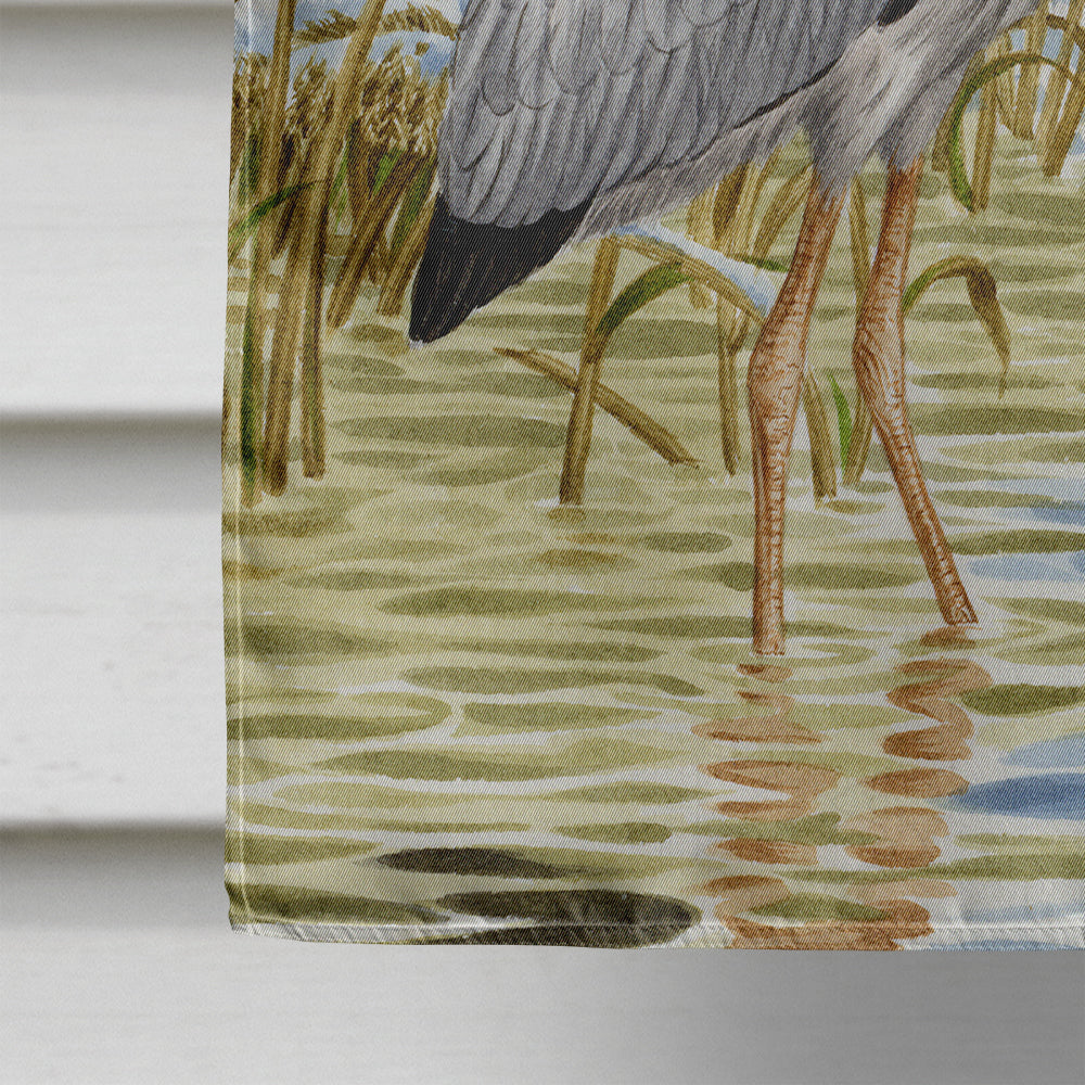 Blue Heron in the water House Flag 28x40 Porch Sleeve Pole Decorative Outside Yard Banner Artwork Wall Hanging, Polyester