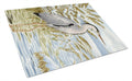 Blue Heron in the water Cutting Board Tempered Glass Kitchen Cutting Surface, Heat Resistant Chopping, Non-Slip Feet, Food Prep & Serving