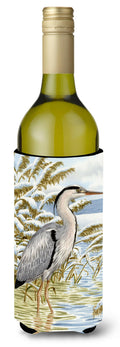 Blue Heron in the water Wine Bottle Hugger Gift Sleeve for Standard 750 ml Bottles, Insulated Reusable Also Fits Mini Shot & Pint Bottles