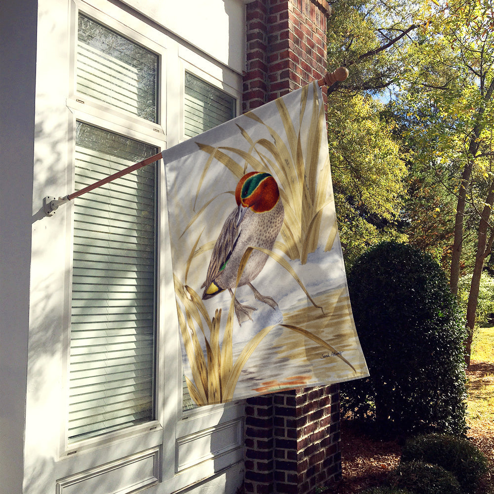 Eurasian Teal Duck House Flag 28x40 Porch Sleeve Pole Decorative Outside Yard Banner Artwork Wall Hanging, Polyester