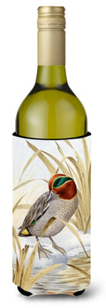 Eurasian Teal Duck Wine Bottle Hugger Gift Sleeve for Standard 750 ml Bottles, Insulated Reusable Also Fits Mini Shot & Pint Bottles