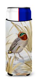 Eurasian Teal Duck Slim Can Hugger , Insulated Foam Hugger for 12 oz Slim Cans, Beer Bottles & Water Bottles, Printed in USA