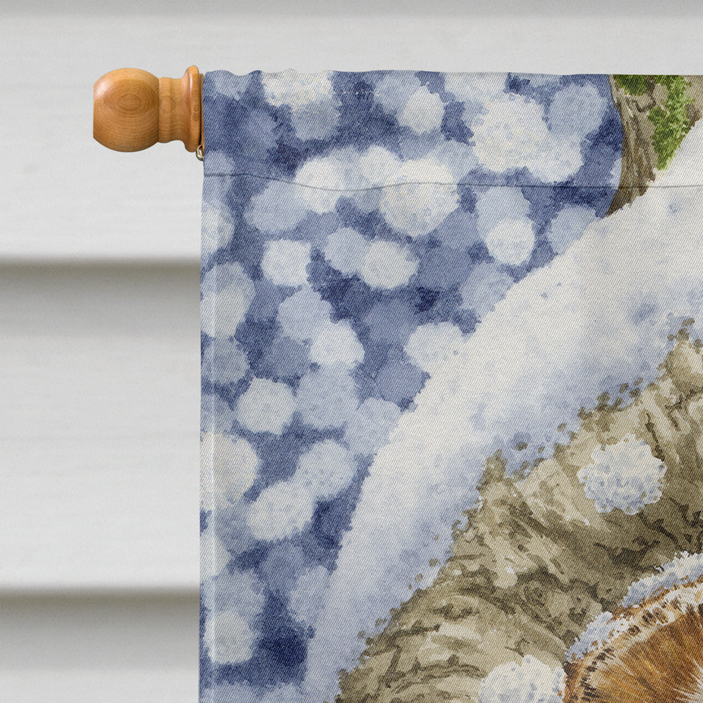 Tawny Owl in the Tree House Flag 28x40 Porch Sleeve Pole Decorative Outside Yard Banner Artwork Wall Hanging, Polyester