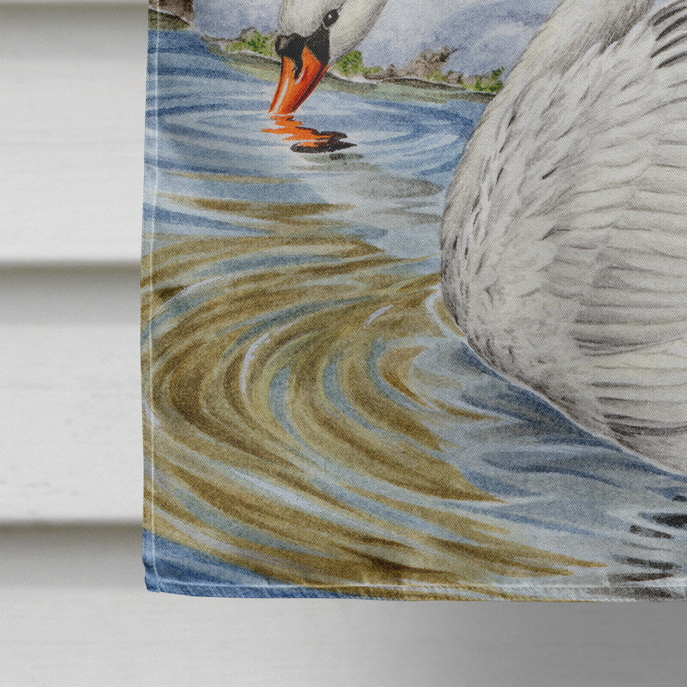 White Swans House Flag 28x40 Porch Sleeve Pole Decorative Outside Yard Banner Artwork Wall Hanging, Polyester