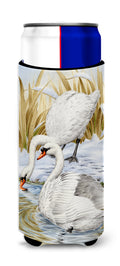 White Swans Slim Can Hugger , Insulated Foam Hugger for 12 oz Slim Cans, Beer Bottles & Water Bottles, Printed in USA