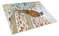 Pheasant Cutting Board Tempered Glass Kitchen Cutting Surface, Heat Resistant Chopping, Non-Slip Feet, Food Prep & Serving