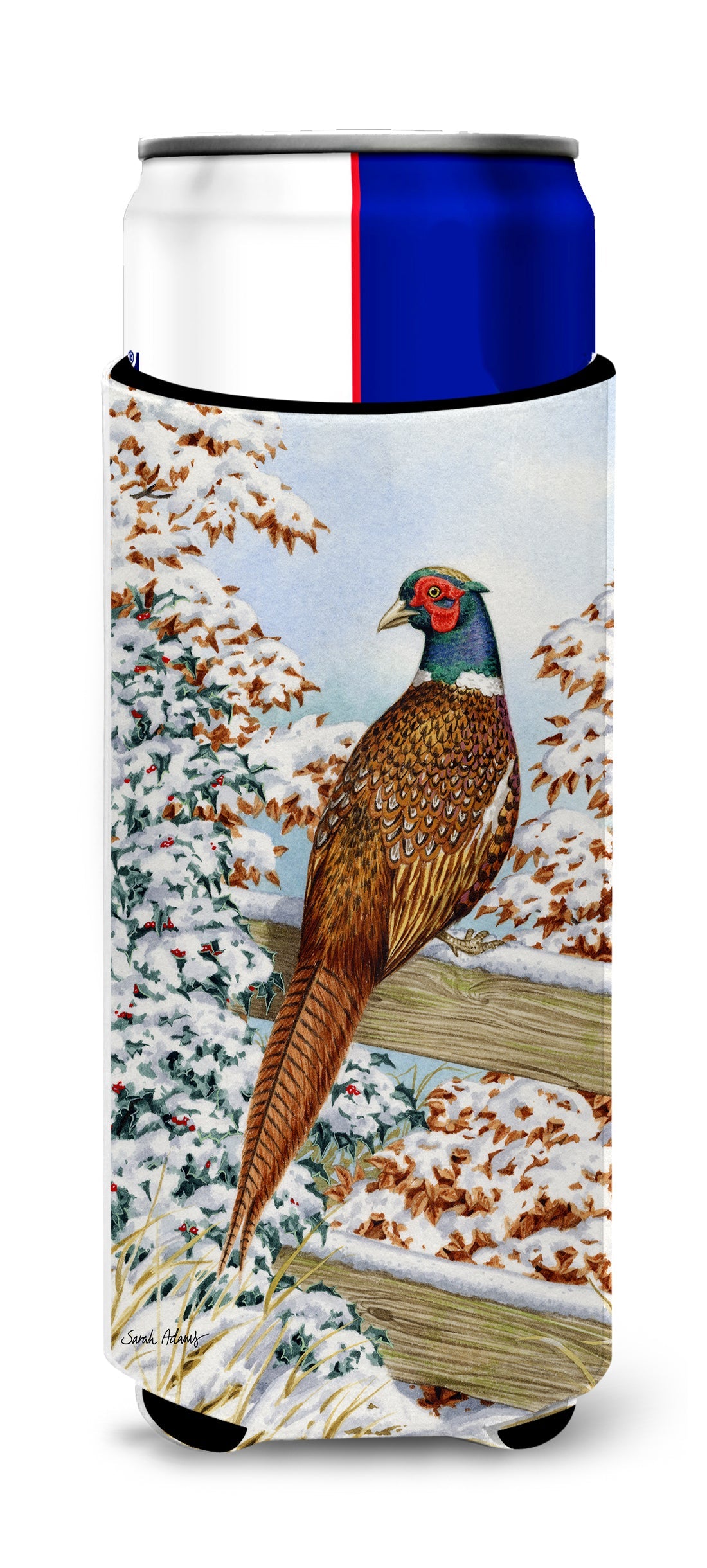 Pheasant Slim Can Hugger , Insulated Foam Hugger for 12 oz Slim Cans, Beer Bottles & Water Bottles, Printed in USA