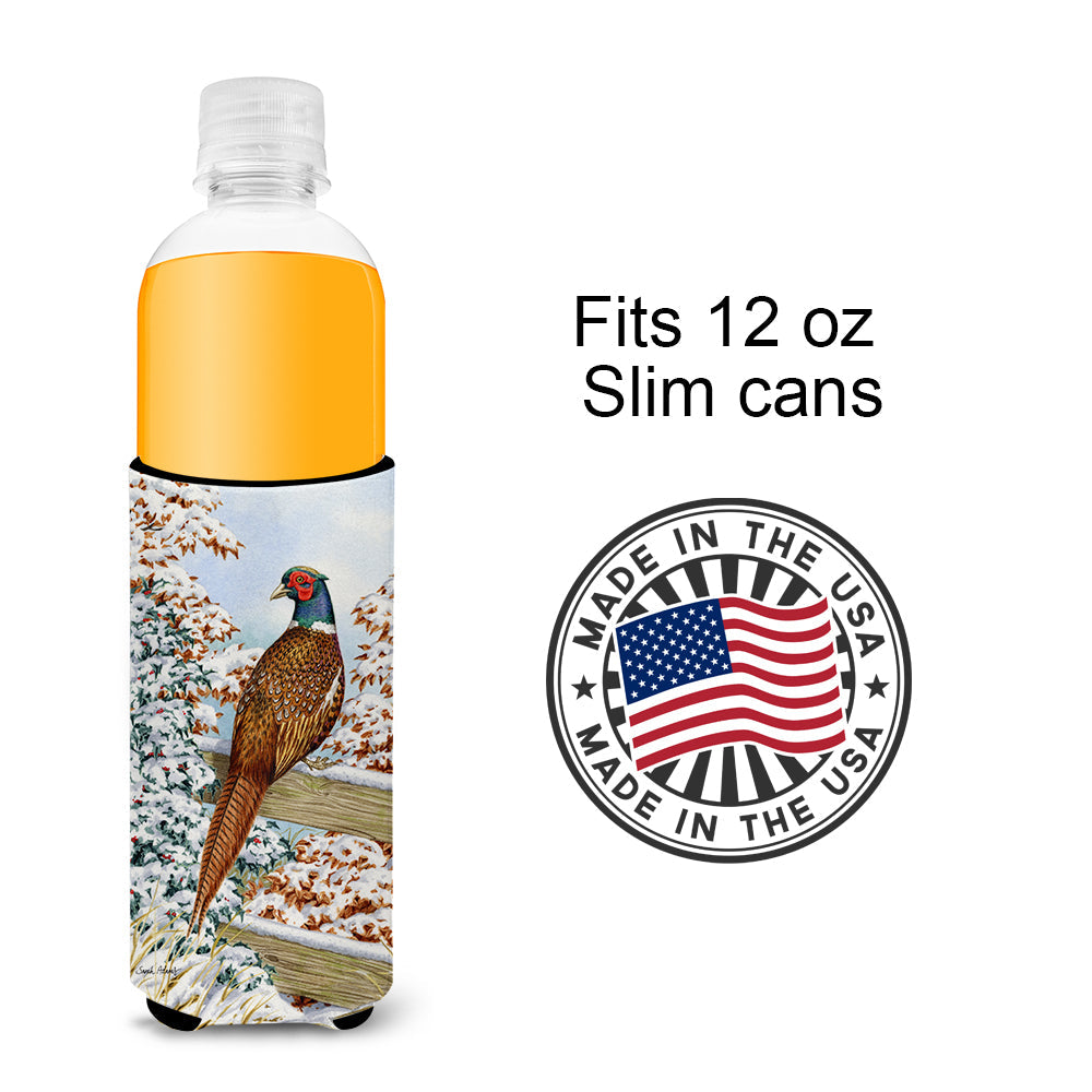 Pheasant Slim Can Hugger , Insulated Foam Hugger for 12 oz Slim Cans, Beer Bottles & Water Bottles, Printed in USA