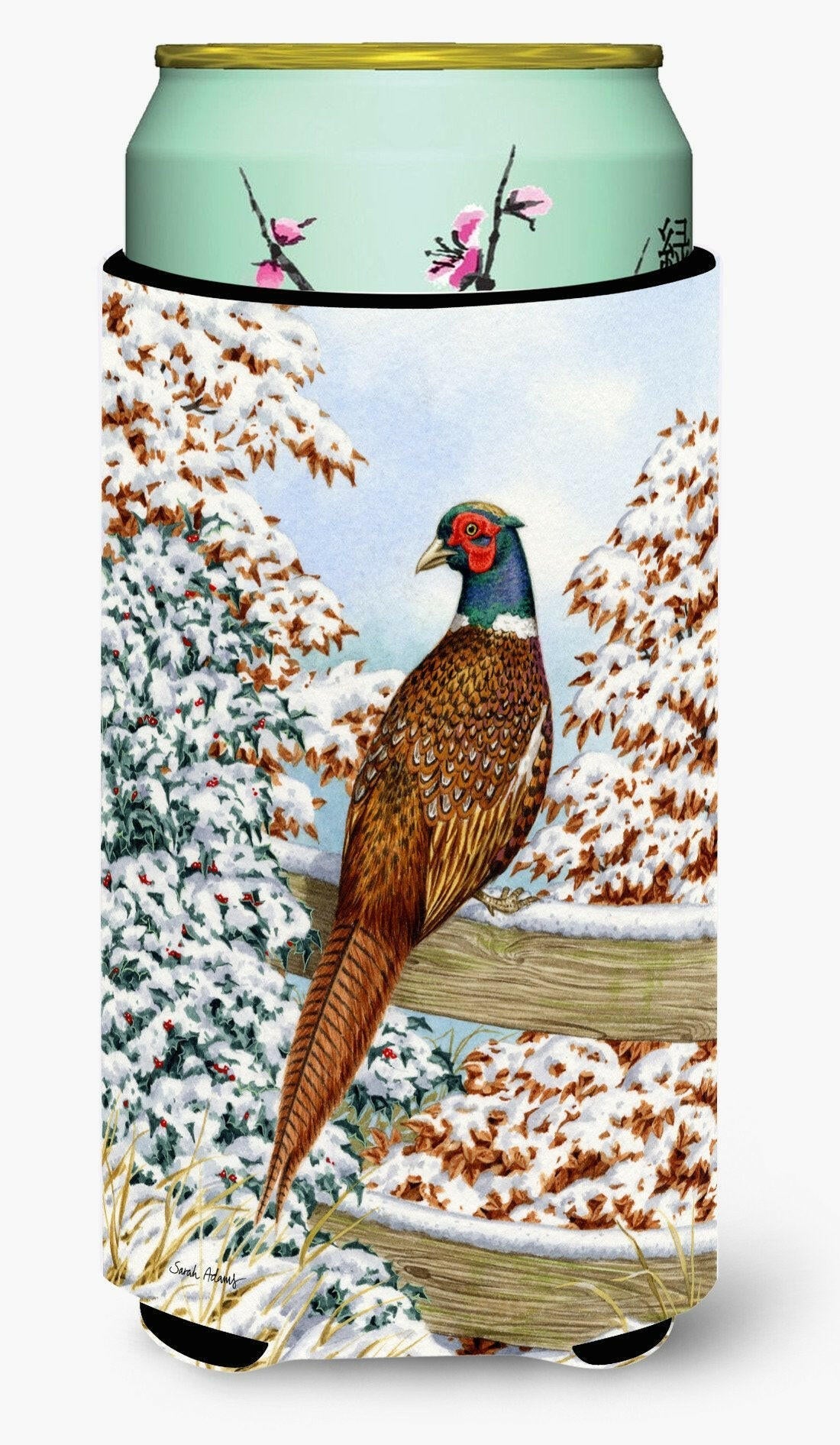 Pheasant Tall Boy Hugger Can Cooler Sleeve Machine Washable Drink Collapsible Insulator Beverage Insulated Holder