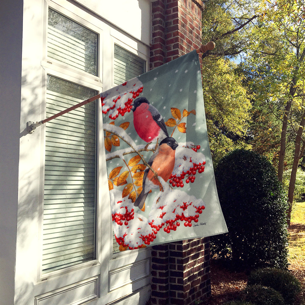 Eurasian Bullfinches House Flag 28x40 Porch Sleeve Pole Decorative Outside Yard Banner Artwork Wall Hanging, Polyester