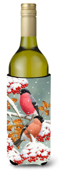 Eurasian Bullfinches Wine Bottle Hugger Gift Sleeve for Standard 750 ml Bottles, Insulated Reusable Also Fits Mini Shot & Pint Bottles