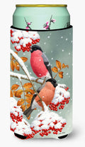 Eurasian Bullfinches Tall Boy Hugger Can Cooler Sleeve Machine Washable Drink Collapsible Insulator Beverage Insulated Holder