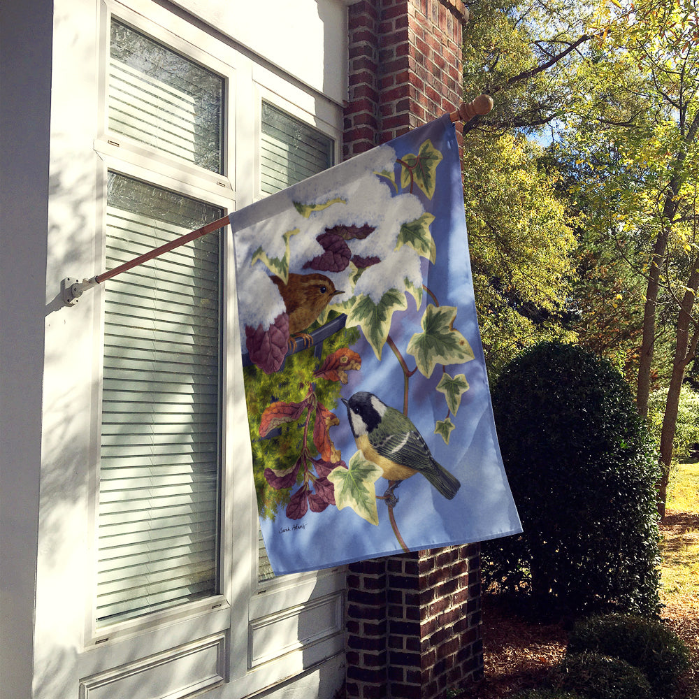Coal Tit & Wren House Flag 28x40 Porch Sleeve Pole Decorative Outside Yard Banner Artwork Wall Hanging, Polyester