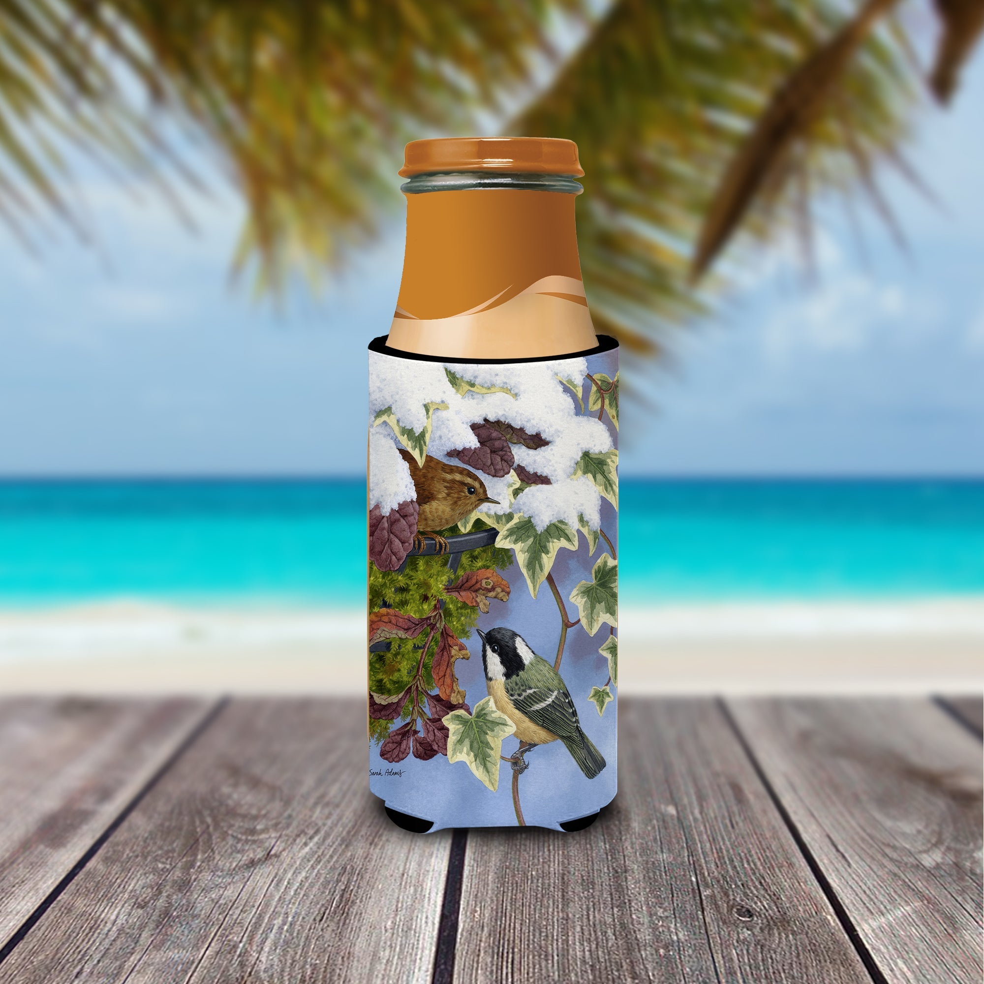 Coal Tit & Wren Slim Can Hugger , Insulated Foam Hugger for 12 oz Slim Cans, Beer Bottles & Water Bottles, Printed in USA