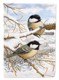 Coal Tits House Flag 28x40 Porch Sleeve Pole Decorative Outside Yard Banner Artwork Wall Hanging, Polyester
