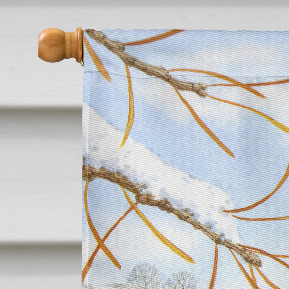 Coal Tits House Flag 28x40 Porch Sleeve Pole Decorative Outside Yard Banner Artwork Wall Hanging, Polyester