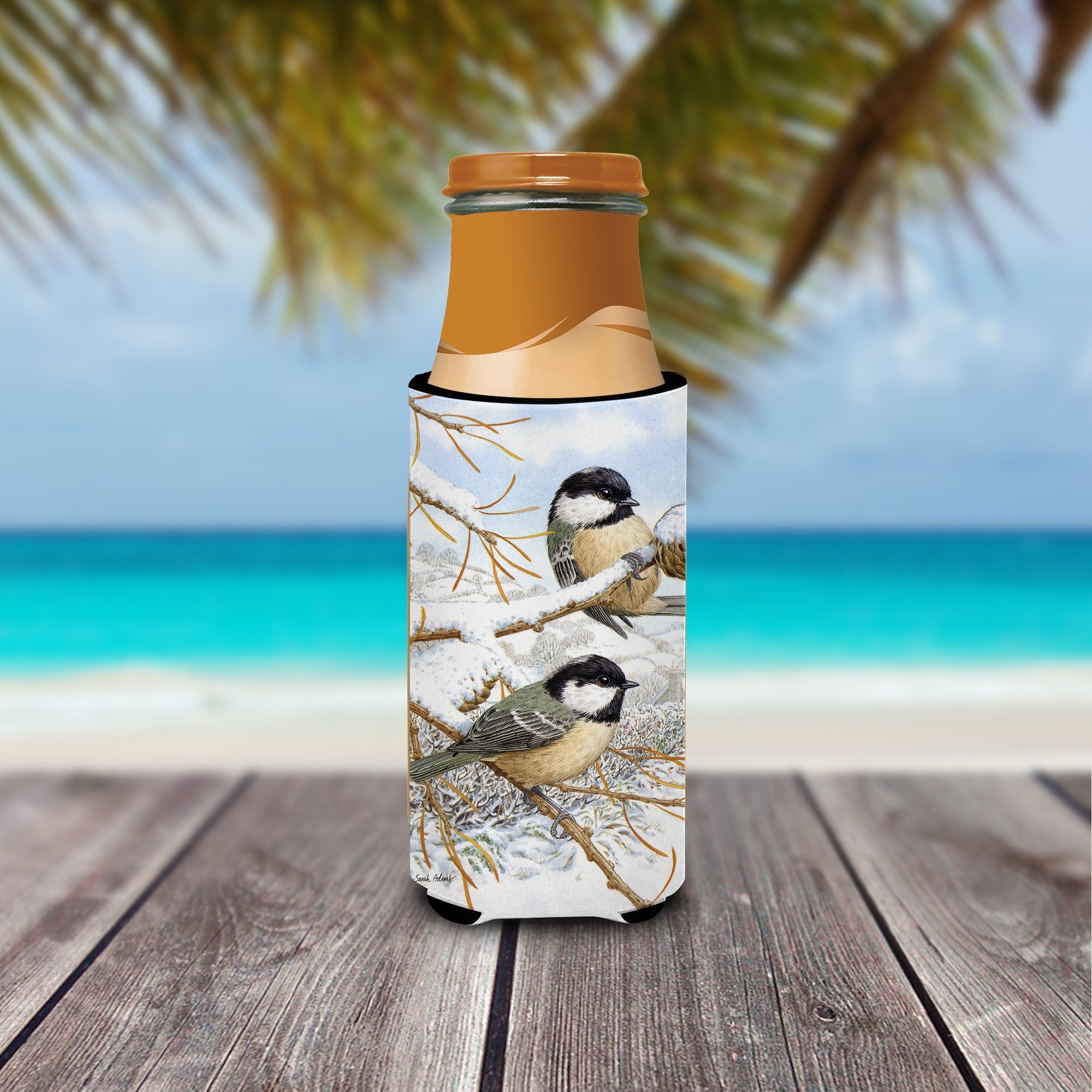 Coal Tits Slim Can Hugger , Insulated Foam Hugger for 12 oz Slim Cans, Beer Bottles & Water Bottles, Printed in USA