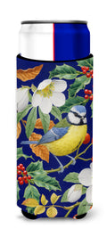 Eurasian Blue Tit Slim Can Hugger , Insulated Foam Hugger for 12 oz Slim Cans, Beer Bottles & Water Bottles, Printed in USA