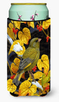European Greenfinch Tall Boy Hugger Can Cooler Sleeve Machine Washable Drink Collapsible Insulator Beverage Insulated Holder