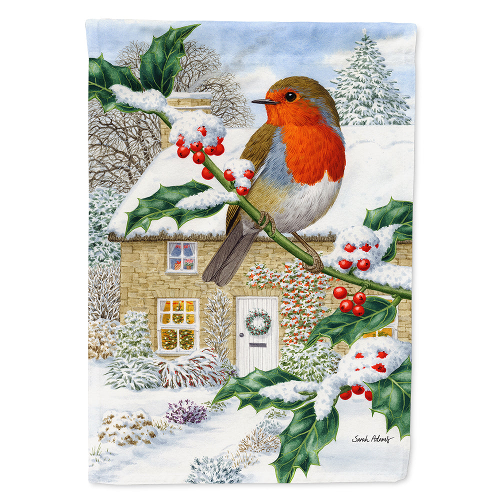 European Robin House Flag 28x40 Porch Sleeve Pole Decorative Outside Yard Banner Artwork Wall Hanging, Polyester