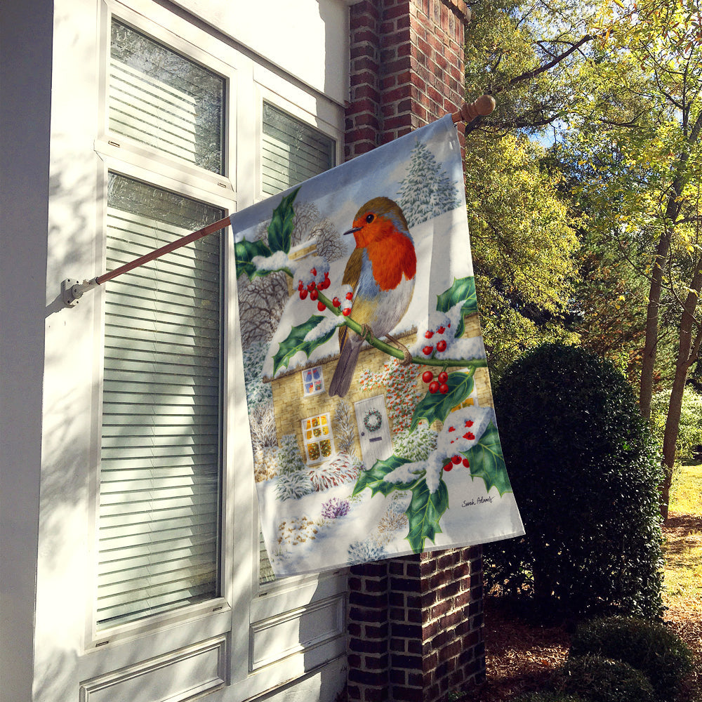 European Robin House Flag 28x40 Porch Sleeve Pole Decorative Outside Yard Banner Artwork Wall Hanging, Polyester