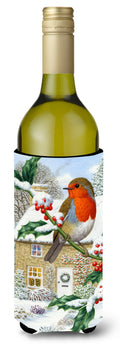 European Robin Wine Bottle Hugger Gift Sleeve for Standard 750 ml Bottles, Insulated Reusable Also Fits Mini Shot & Pint Bottles