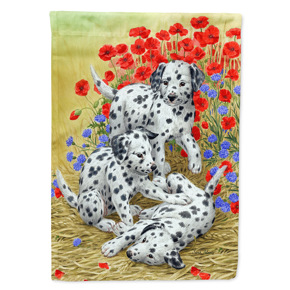 Dalmatian Pups House Flag 28x40 Porch Sleeve Pole Decorative Outside Yard Banner Artwork Wall Hanging, Polyester
