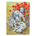 Dalmatian Pups House Flag 28x40 Porch Sleeve Pole Decorative Outside Yard Banner Artwork Wall Hanging, Polyester