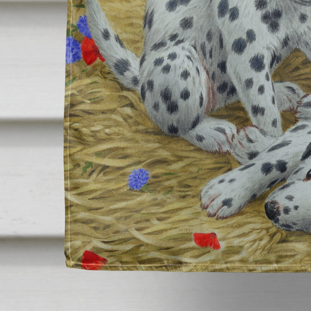 Dalmatian Pups House Flag 28x40 Porch Sleeve Pole Decorative Outside Yard Banner Artwork Wall Hanging, Polyester