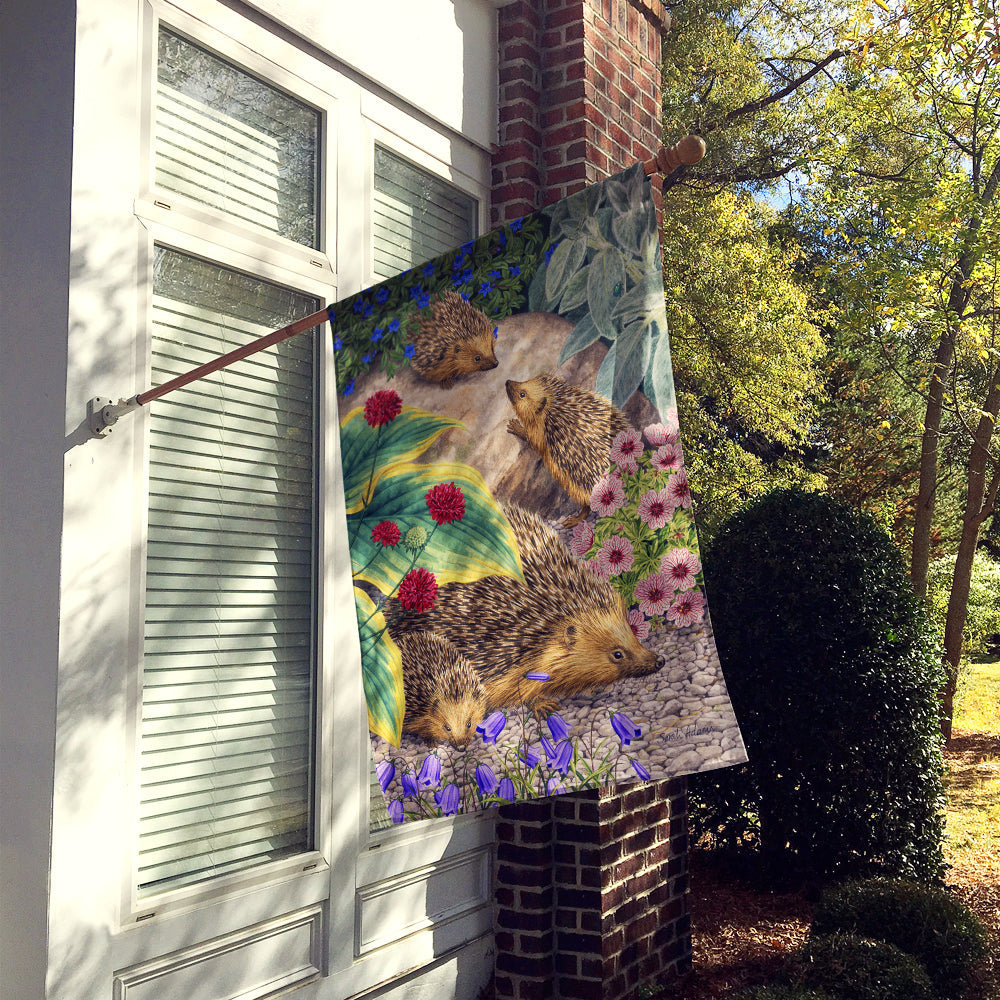 Hedgehogs House Flag 28x40 Porch Sleeve Pole Decorative Outside Yard Banner Artwork Wall Hanging, Polyester