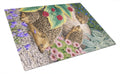 Hedgehogs Cutting Board Tempered Glass Kitchen Cutting Surface, Heat Resistant Chopping, Non-Slip Feet, Food Prep & Serving