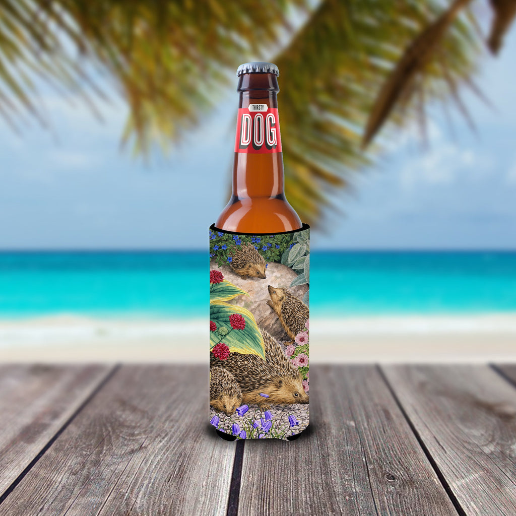 Hedgehogs Slim Can Hugger , Insulated Foam Hugger for 12 oz Slim Cans, Beer Bottles & Water Bottles, Printed in USA