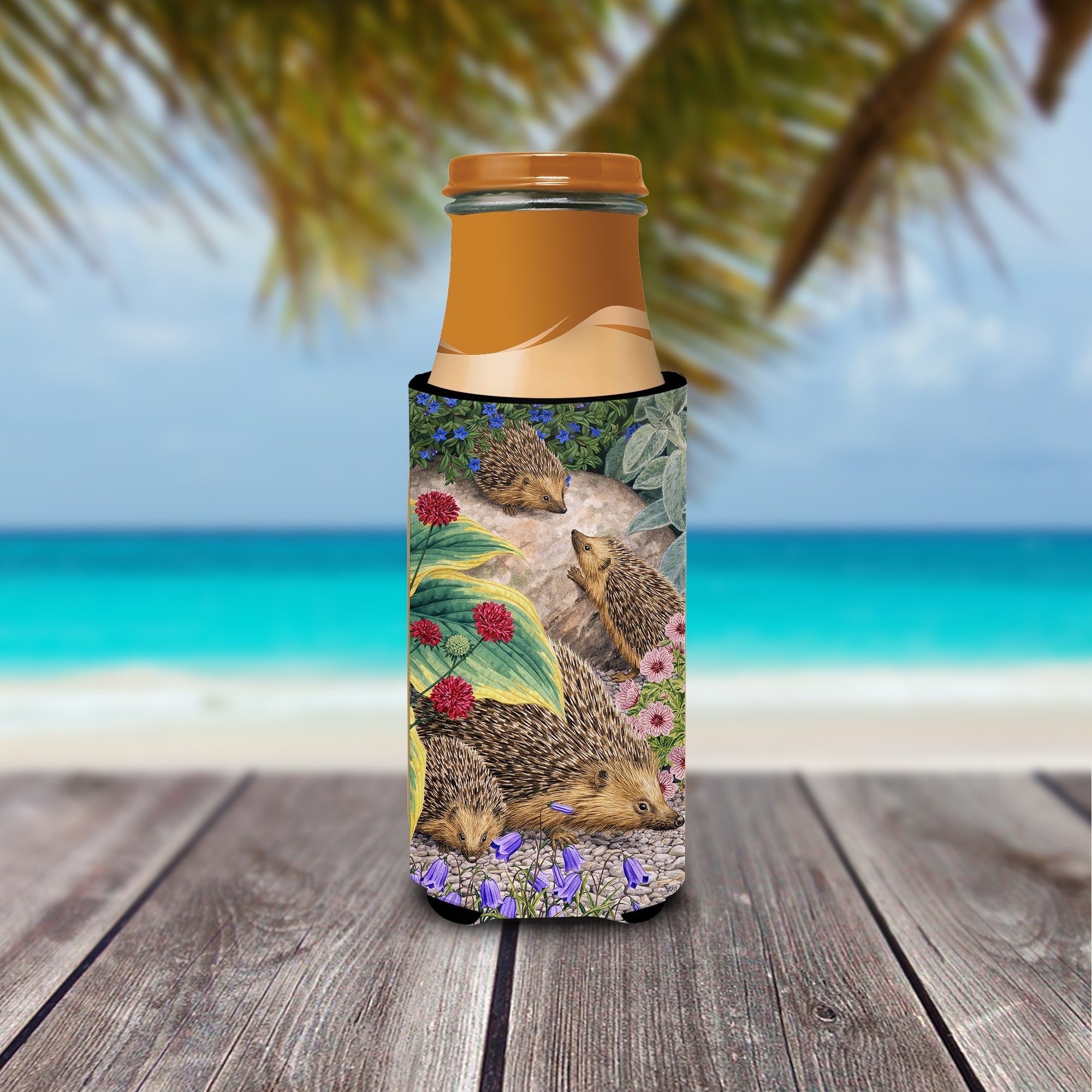 Hedgehogs Slim Can Hugger , Insulated Foam Hugger for 12 oz Slim Cans, Beer Bottles & Water Bottles, Printed in USA