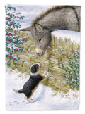 Pup & Donkey House Flag 28x40 Porch Sleeve Pole Decorative Outside Yard Banner Artwork Wall Hanging, Polyester
