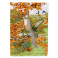 Grey Squirrel House Flag 28x40 Porch Sleeve Pole Decorative Outside Yard Banner Artwork Wall Hanging, Polyester