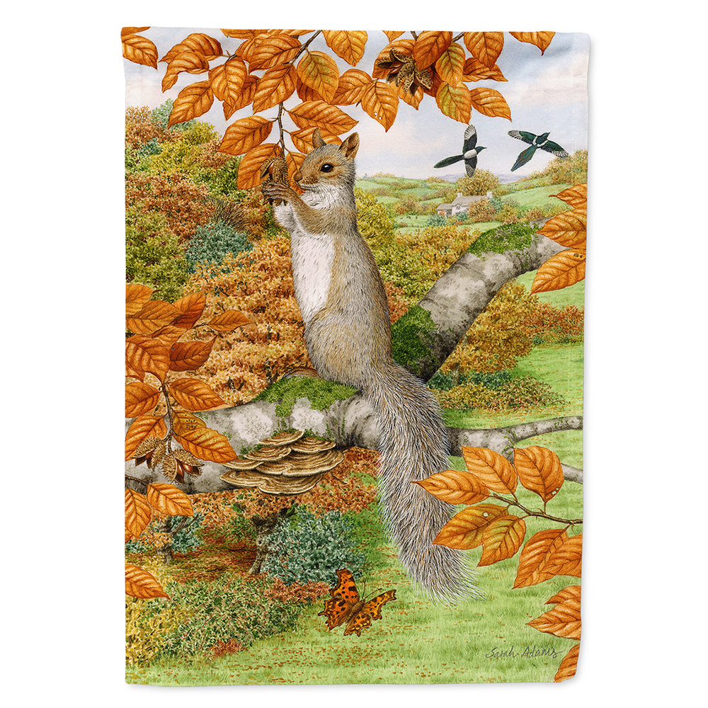 Grey Squirrel House Flag 28x40 Porch Sleeve Pole Decorative Outside Yard Banner Artwork Wall Hanging, Polyester