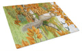 Grey Squirrel Cutting Board Tempered Glass Kitchen Cutting Surface, Heat Resistant Chopping, Non-Slip Feet, Food Prep & Serving