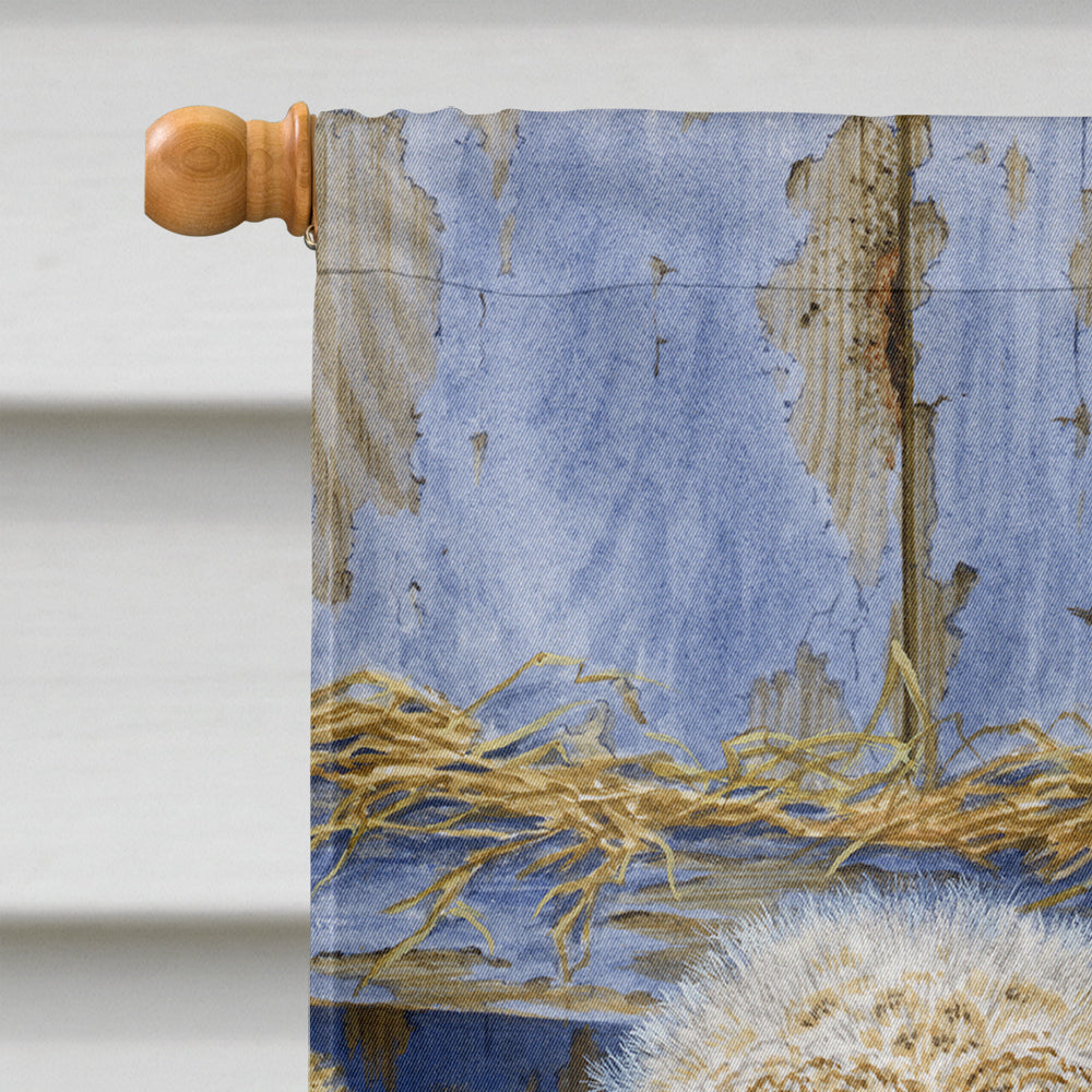 Barn Owl Chicks House Flag 28x40 Porch Sleeve Pole Decorative Outside Yard Banner Artwork Wall Hanging, Polyester