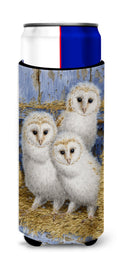 Barn Owl Chicks Slim Can Hugger , Insulated Foam Hugger for 12 oz Slim Cans, Beer Bottles & Water Bottles, Printed in USA