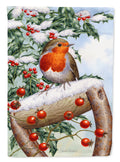 European Garden Robin House Flag 28x40 Porch Sleeve Pole Decorative Outside Yard Banner Artwork Wall Hanging, Polyester