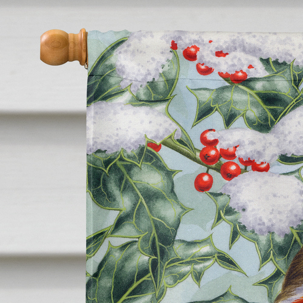 European Garden Robin House Flag 28x40 Porch Sleeve Pole Decorative Outside Yard Banner Artwork Wall Hanging, Polyester