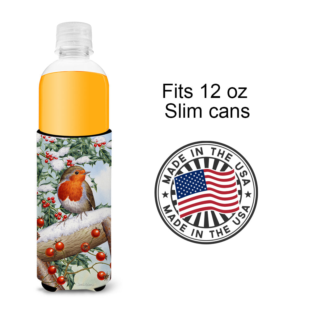 European Garden Robin Slim Can Hugger , Insulated Foam Hugger for 12 oz Slim Cans, Beer Bottles & Water Bottles, Printed in USA