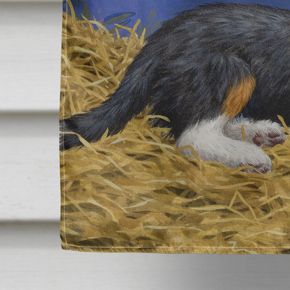 Border Collie Pups House Flag 28x40 Porch Sleeve Pole Decorative Outside Yard Banner Artwork Wall Hanging, Polyester